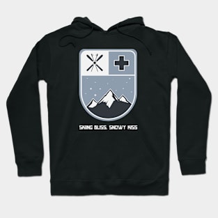 Skiing Bliss, Snowy Kiss Skiing Hoodie